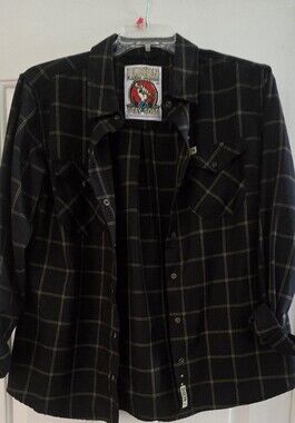 Dixxon Stay Gold Black Plaid Button-Up Shirt
